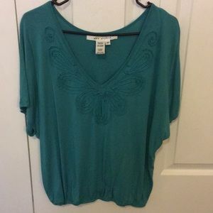 Teal slouchy shirt
